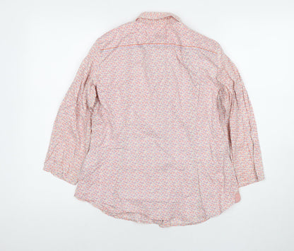 Back view of ESPRIT women’s multicoloured floral cotton basic button-up, size UK 10, collared