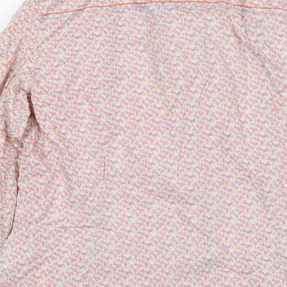 Brand and care label for ESPRIT women’s multicoloured floral cotton basic button-up, size UK 10, collared