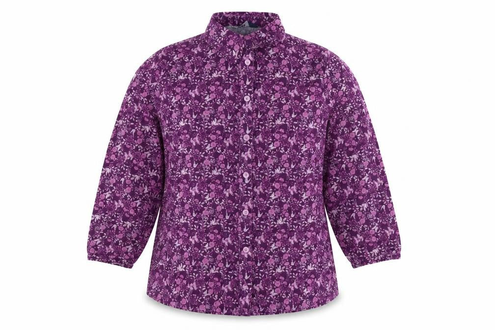 EWM Womens Pink Floral Viscose Basic Button-Up Size 10 Round Neck