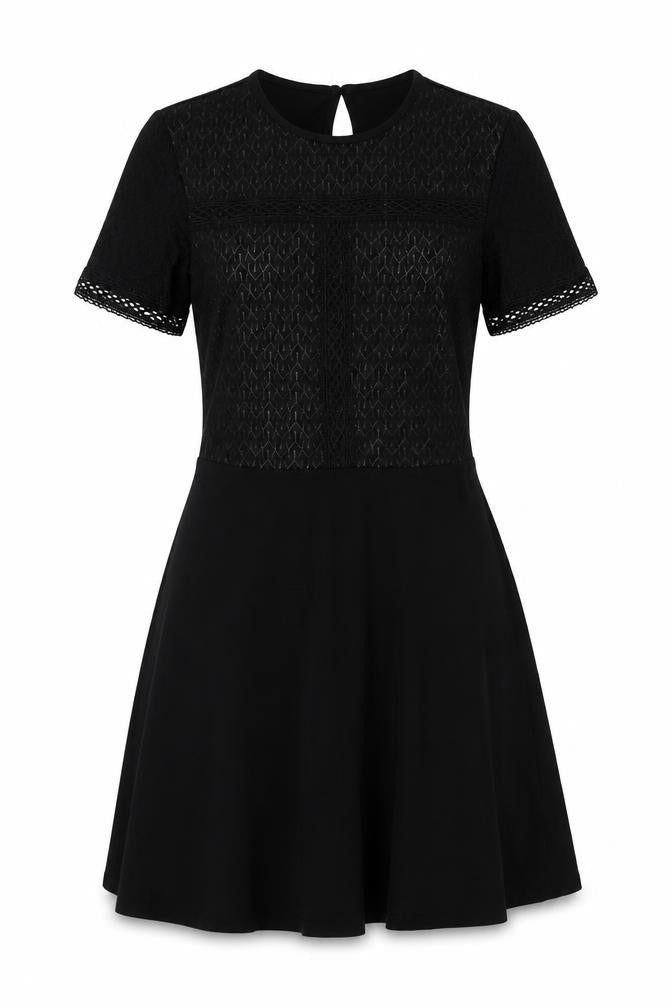 Dorothy Perkins Womens Black Geometric Cotton A-Line Size 8 Round Neck Pullover