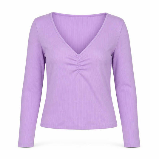 Reversed Womens Purple Cotton Jersey T-Shirt Size L V-Neck