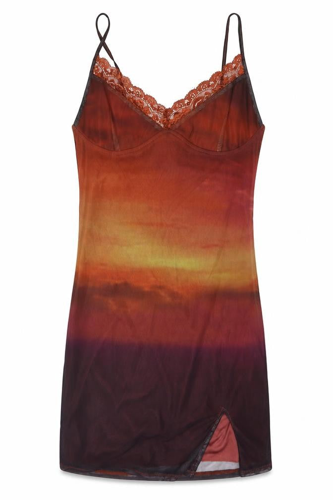 Motel Womens Brown Colourblock Polyester Mini Size L V-Neck Pullover