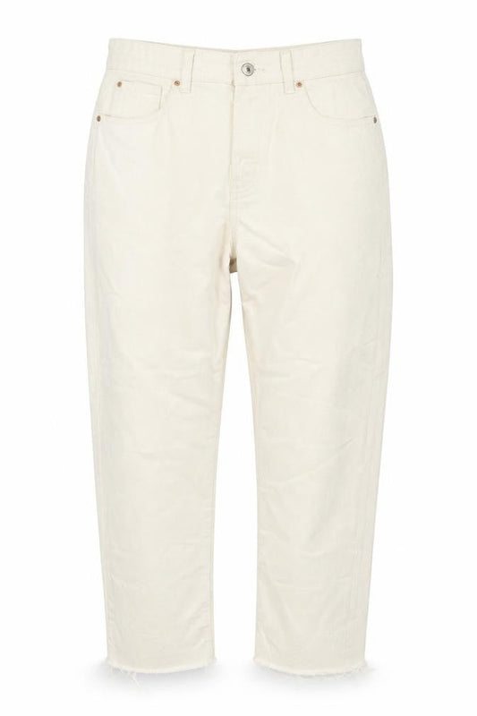 Denim & Co. Womens Ivory Cotton Cropped Jeans Size 12 L27 in Regular Zip