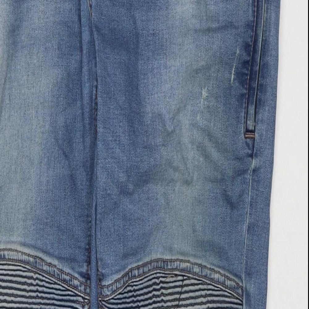 Condemned Nation Mens Blue Cotton Skinny Jeans Size 36 in L29 in Regular Zip