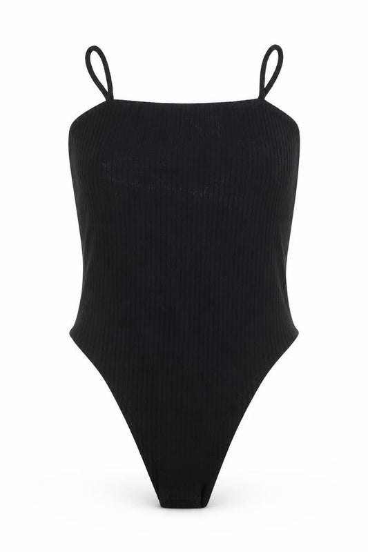 Topshop Womens Black Viscose Bodysuit One-Piece Size 10 Snap