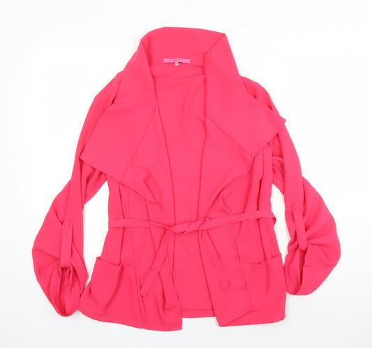 NEXT Womens Pink Polyester Kimono Blouse Size 10 Collared - Jacket blouse with pockets