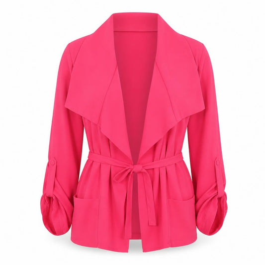 NEXT Womens Pink Polyester Kimono Blouse Size 10 Collared - Jacket blouse with pockets