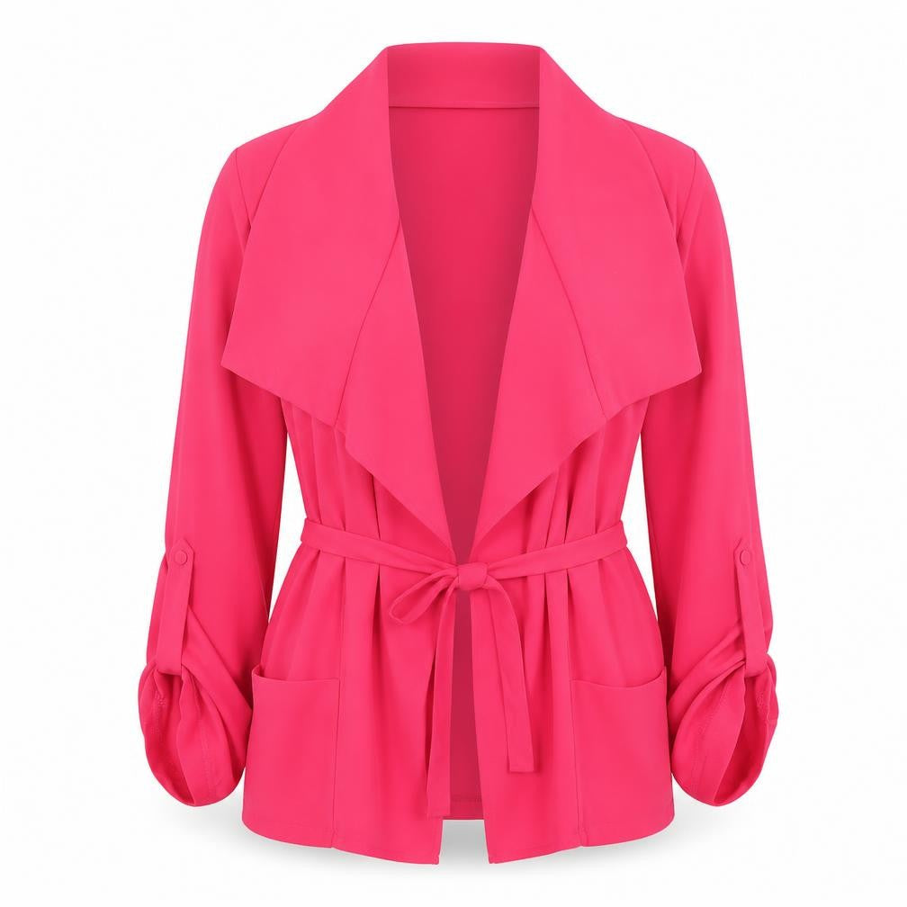 NEXT Womens Pink Polyester Kimono Blouse Size 10 Collared - Jacket blouse with pockets
