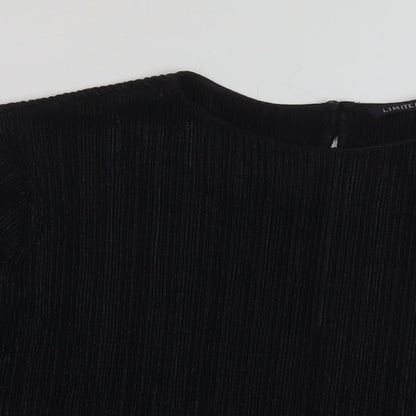 Marks & Spencer Womens Black Polyester Basic Blouse Size 10 Round Neck