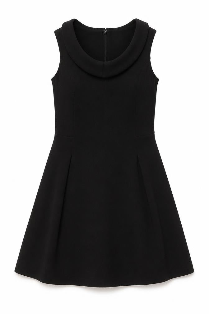 NEXT Womens Black Polyester A-Line Size 10 Round Neck Zip