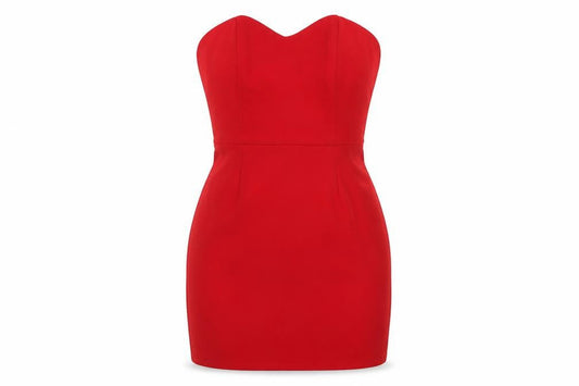 Love Womens Red Polyester Mini Size S V-Neck Zip