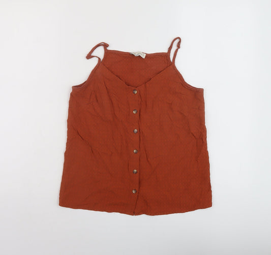 Warehouse Womens Brown Viscose Basic Tank Size 8 Sweetheart