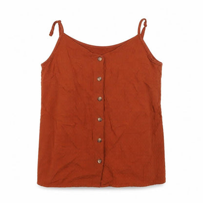 Warehouse Womens Brown Viscose Basic Tank Size 8 Sweetheart
