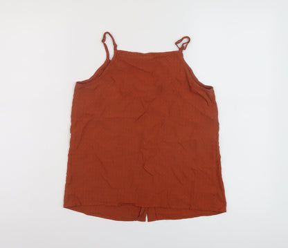 Warehouse Womens Brown Viscose Basic Tank Size 8 Sweetheart