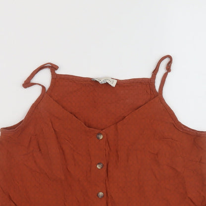 Warehouse Womens Brown Viscose Basic Tank Size 8 Sweetheart
