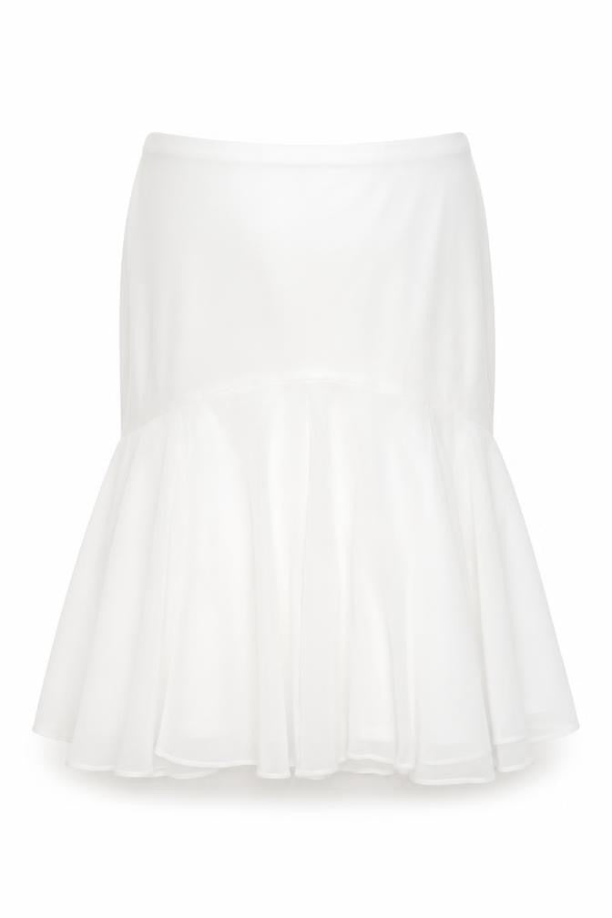 Nightingales Womens White Polyester A-Line Skirt Size 24
