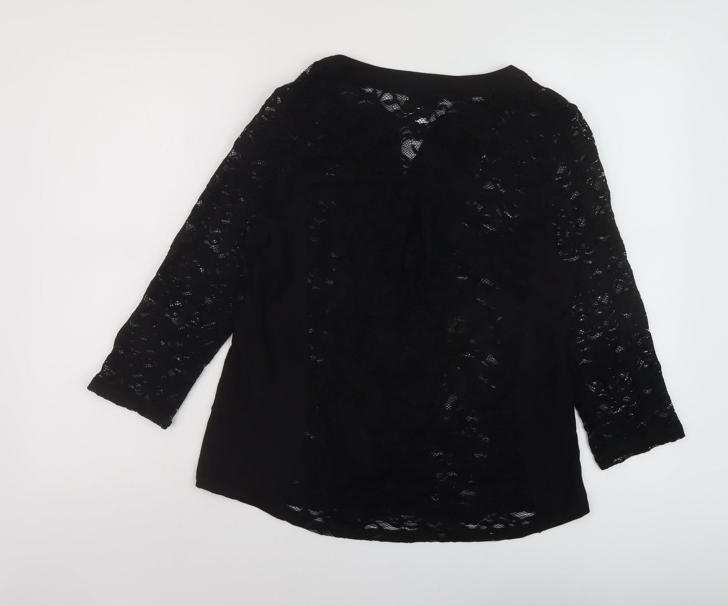 Per Una Womens Black Polyamide Basic Blouse Size 14 V-Neck