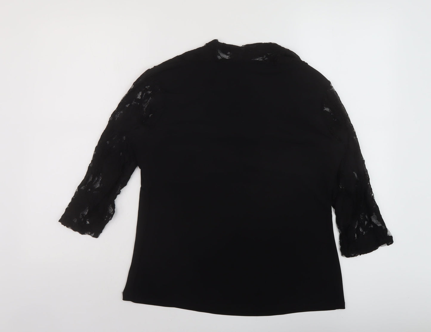 Wallis Womens Black Polyester Basic Blouse Size 16 Square Neck
