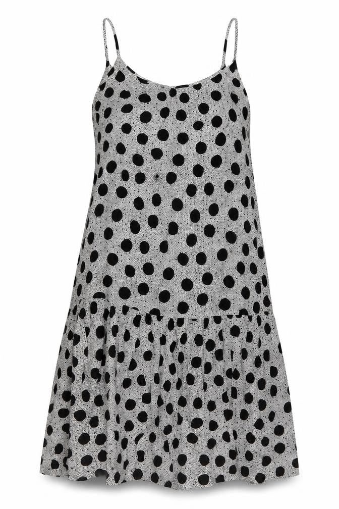 Marks & Spencer Womens Black Polka Dot Viscose A-Line Size 10 Round Neck Pullover