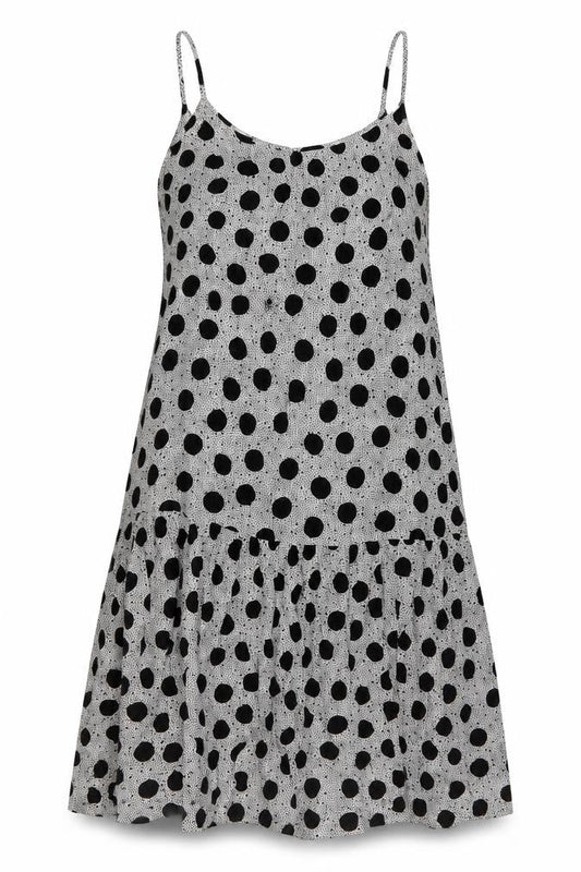 Marks & Spencer Womens Black Polka Dot Viscose A-Line Size 10 Round Neck Pullover