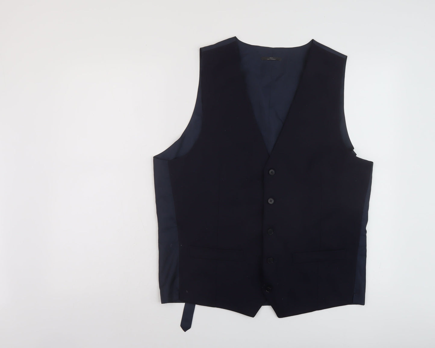 Marks and Spencer Mens Blue Wool Jacket Suit Waistcoat Size 42 Regular
