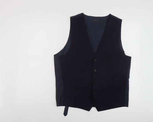 Marks and Spencer Mens Blue Wool Jacket Suit Waistcoat Size 42 Regular