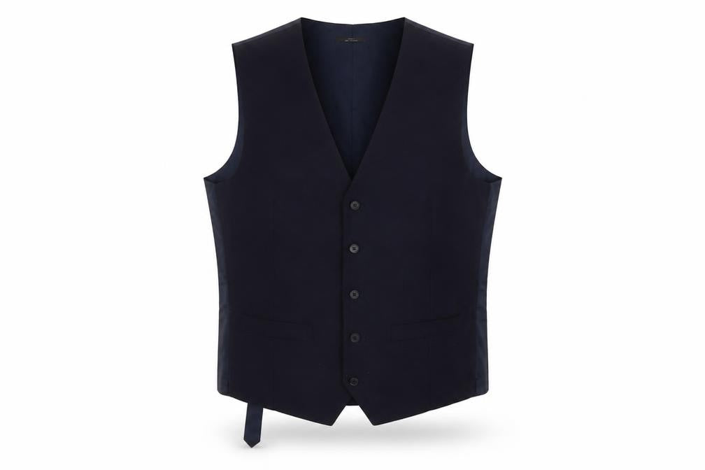 Marks & Spencer Mens Blue Wool Jacket Suit Waistcoat Size 42 Regular
