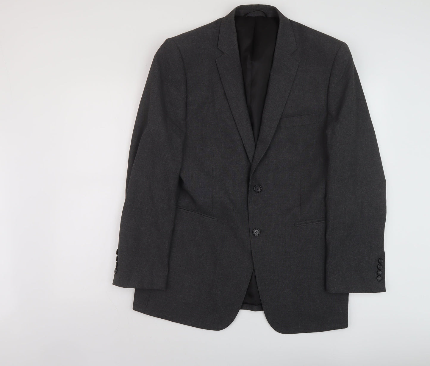 Burton Mens Grey Polyester Jacket Suit Jacket Size 40 Regular