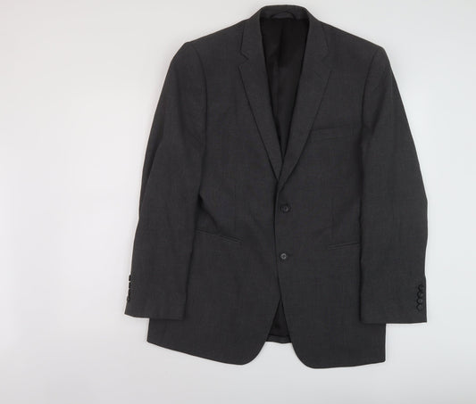 Burton Mens Grey Polyester Jacket Suit Jacket Size 40 Regular