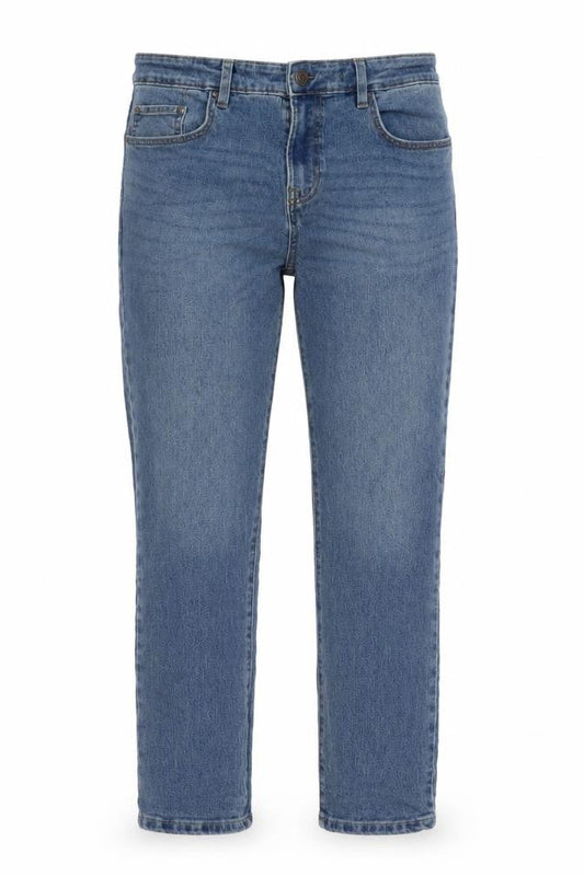 Easy Mens Blue Cotton Straight Jeans Size 34 in L29 in Slim Button