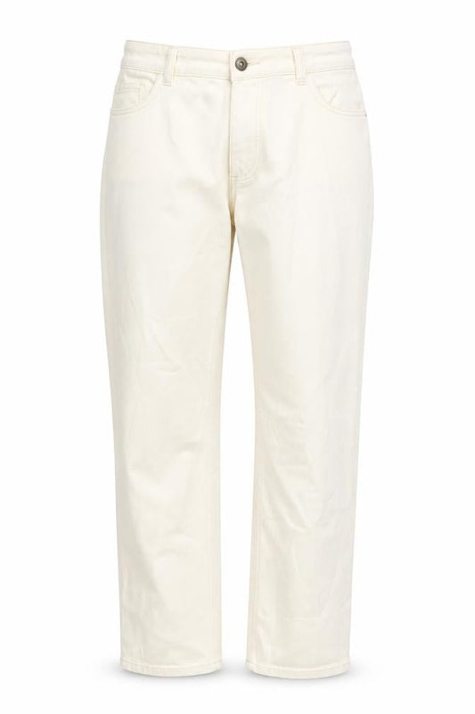 365 Denim Womens Ivory Cotton Straight Jeans Size 14 L28 in Regular Button