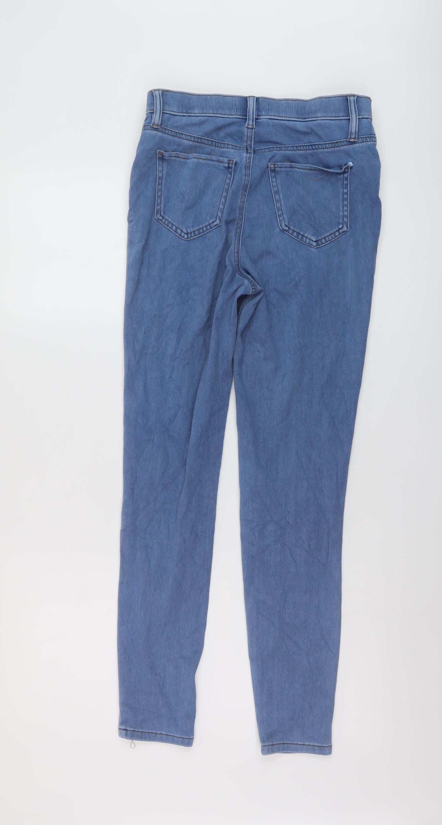F&F Womens Blue Cotton Jegging Jeans Size 8 L28 in Regular Button