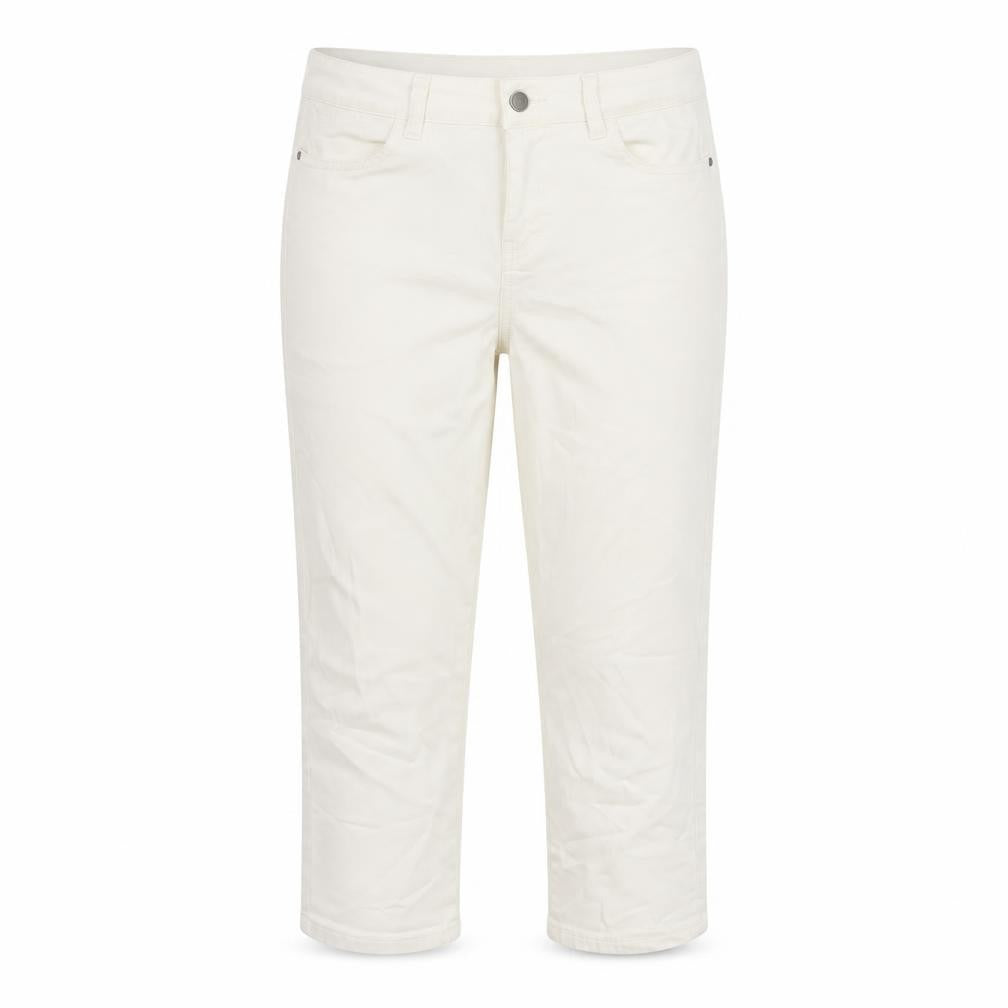 CREW Womens White Cotton Capri Jeans Size 14 L22 in Regular Button