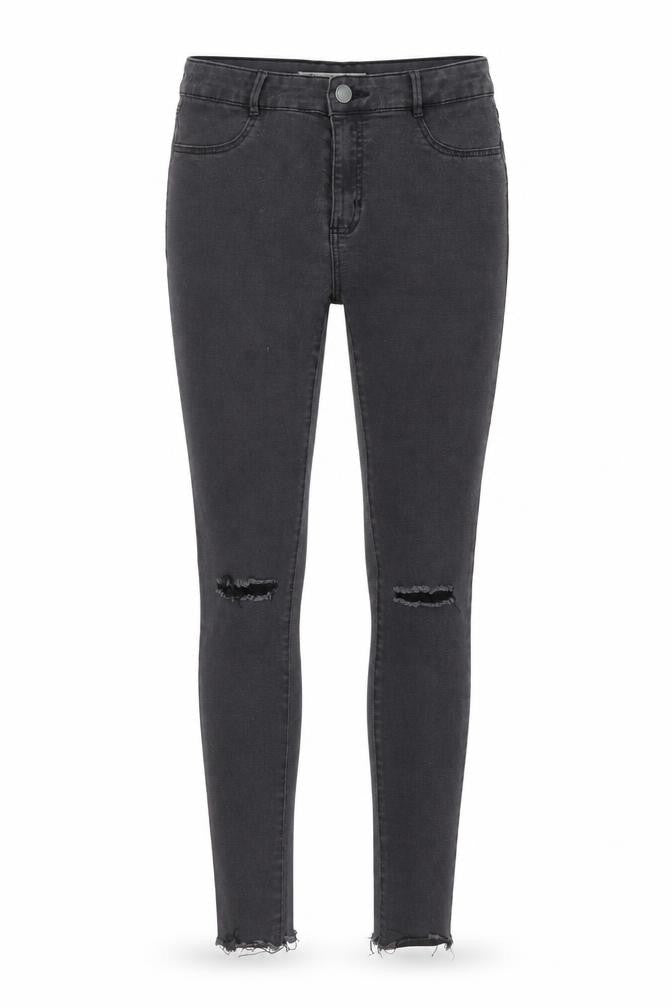 Zara Womens Grey Cotton Skinny Jeans Size XS L28 in Regular Button