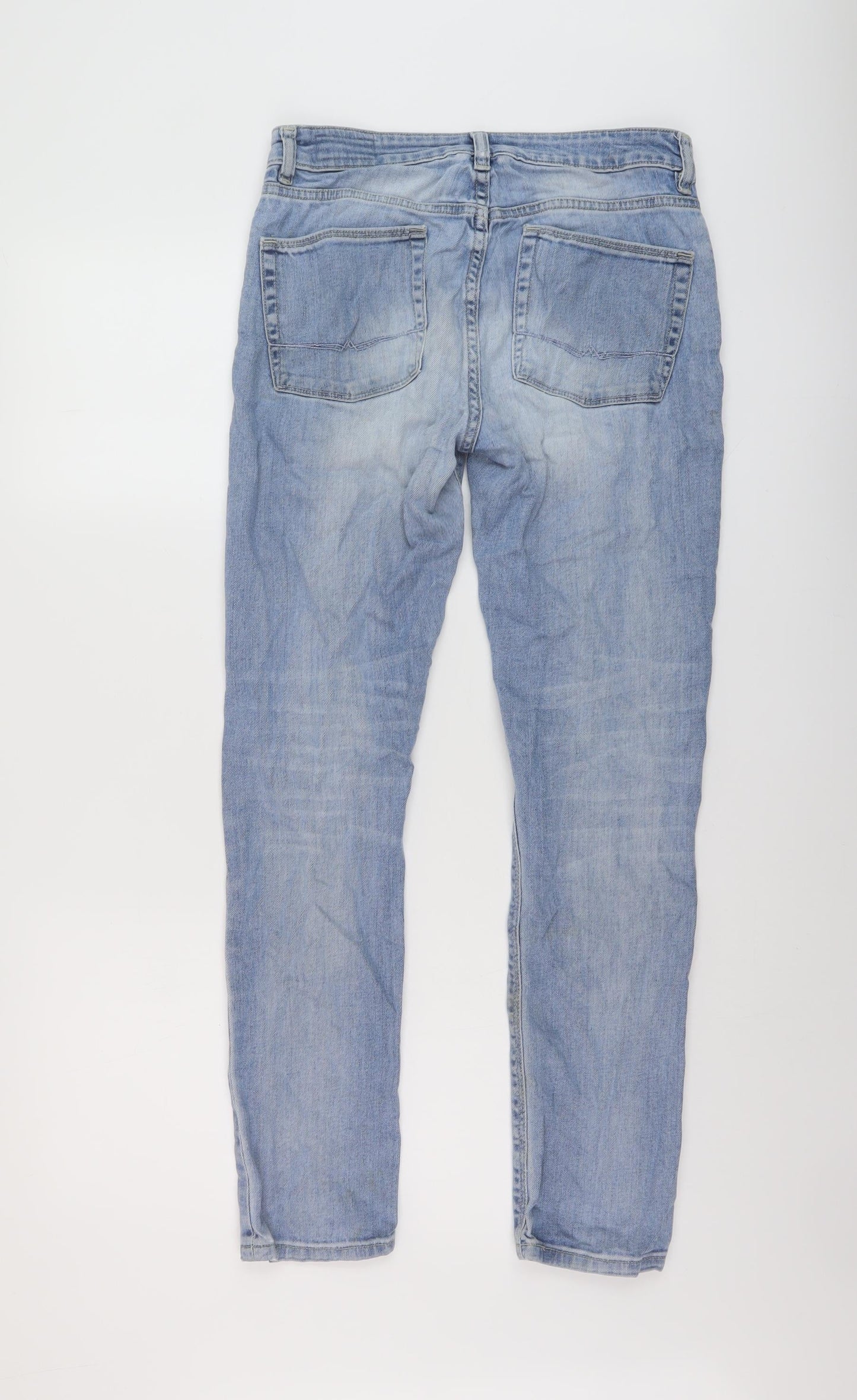 ASOS Womens Blue Cotton Skinny Jeans Size 28 in L28 in Regular Button