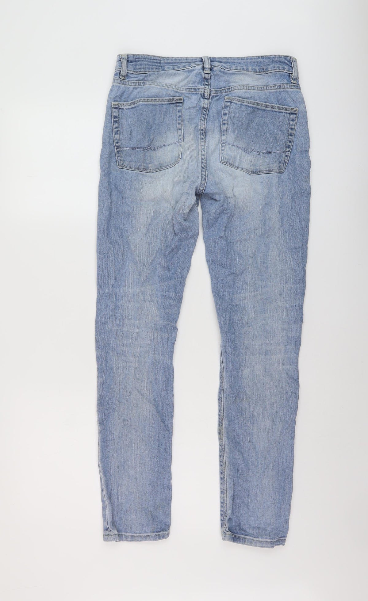 ASOS Womens Blue Cotton Skinny Jeans Size 28 in L28 in Regular Button