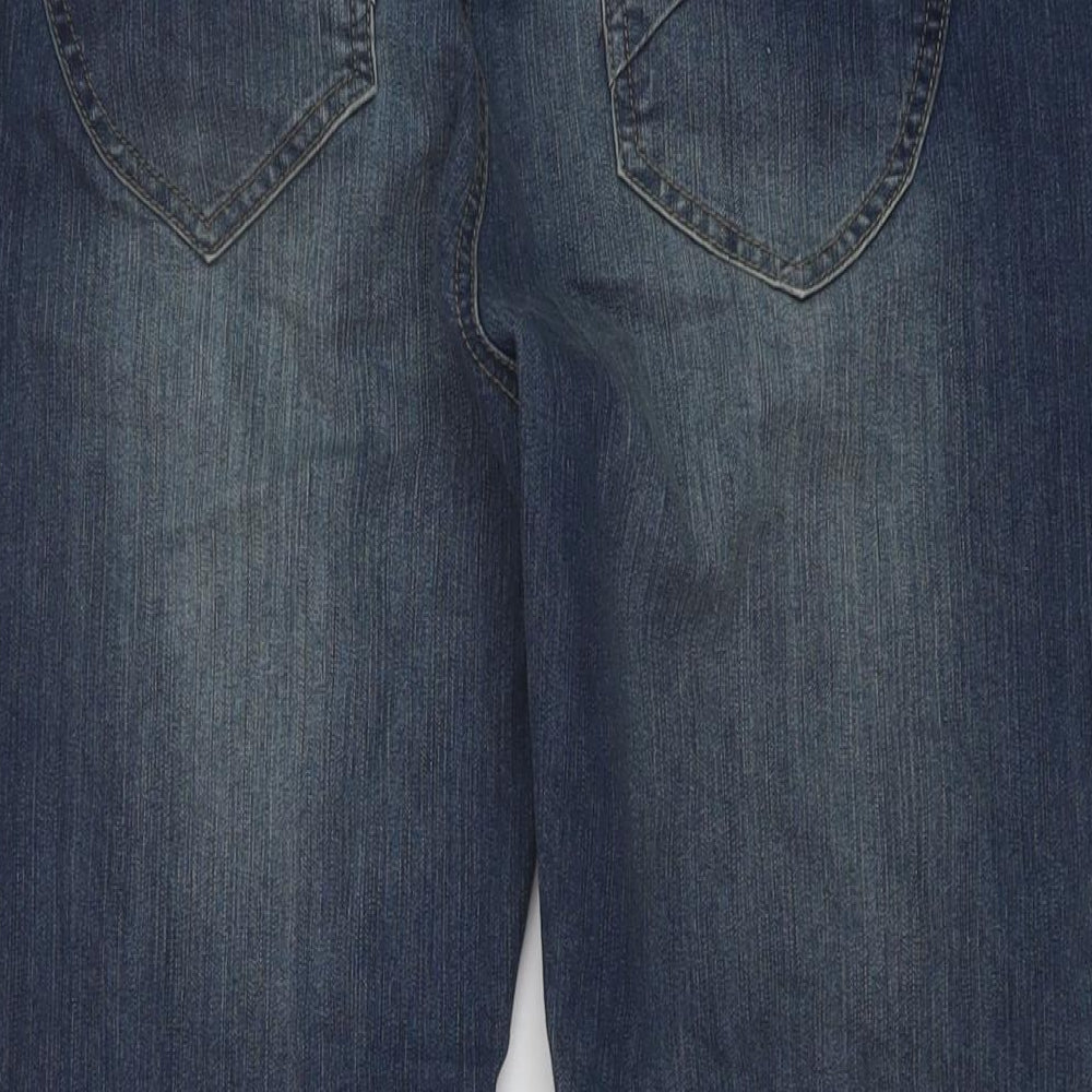 TU Womens Blue Cotton Skinny Jeans Size 14 L28 in Regular Button