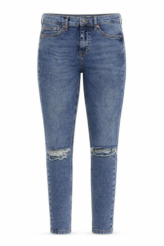Topshop Womens Blue Cotton Skinny Jeans Size 26 in L24 in Regular Button