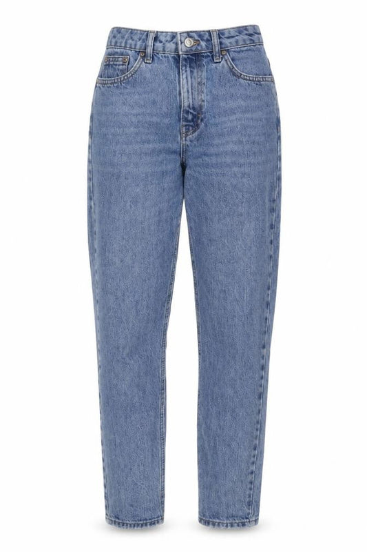 Topshop Womens Blue Cotton Mom Jeans Size 26 in L28 in Regular Button