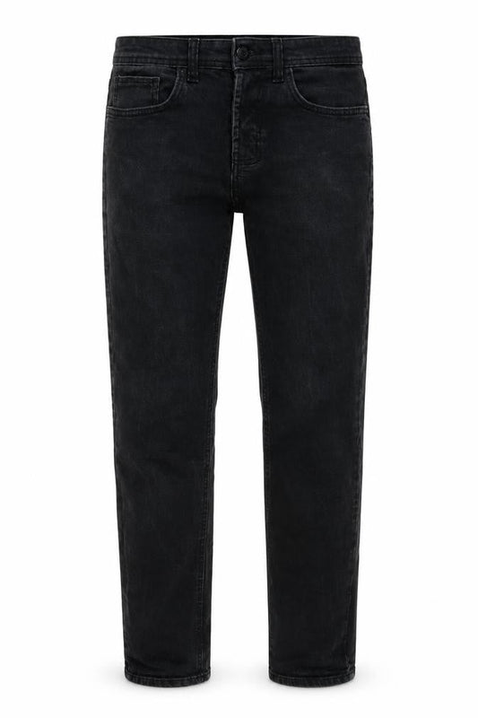 Denim & Co. Mens Black Cotton Straight Jeans Size 30 in L30 in Regular Button