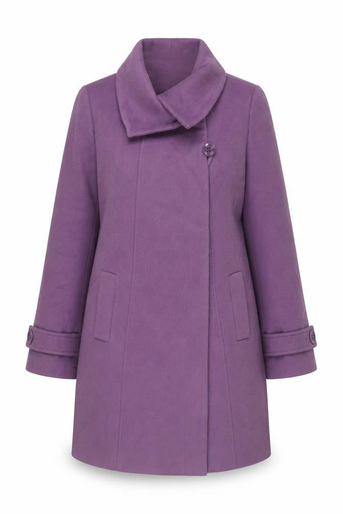 Country Casuals Womens Purple Overcoat Coat Size 14 Button