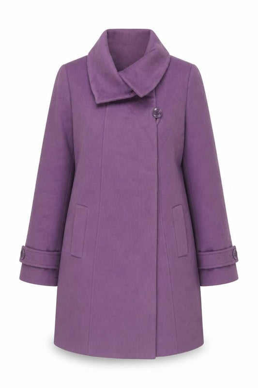 Country Casuals Womens Purple Overcoat Coat Size 14 Button
