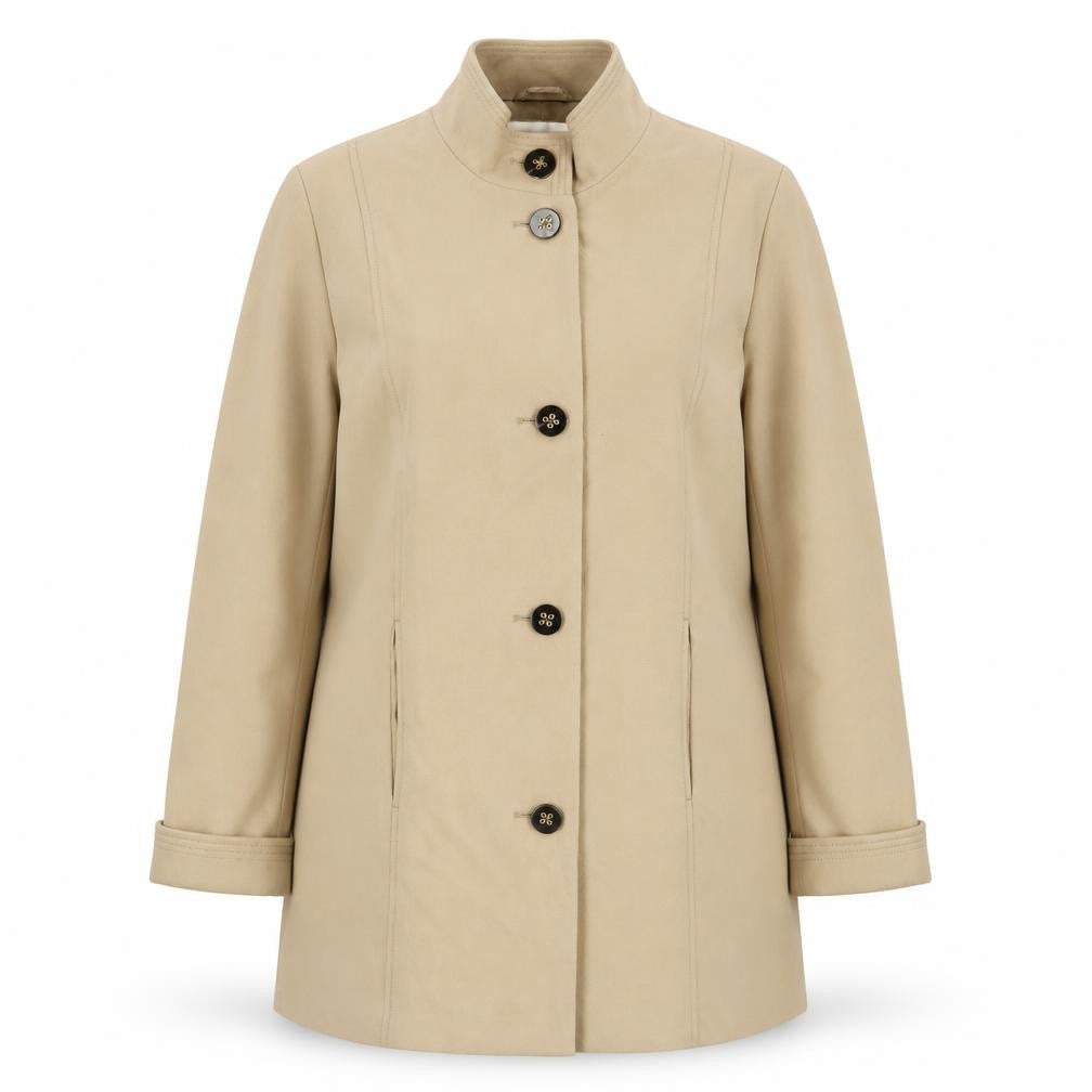Classic Womens Beige Overcoat Coat Size 20 Buckle
