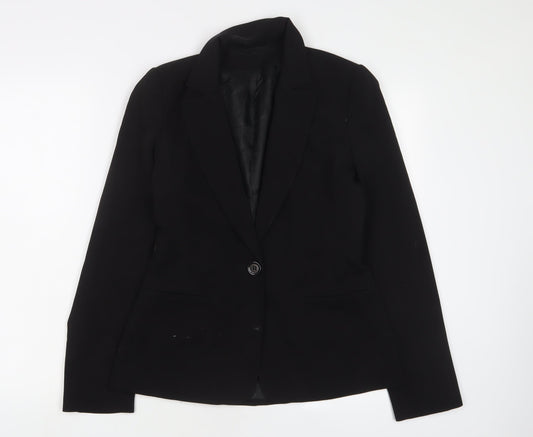Topshop Womens Black Jacket Blazer Size 10 Button