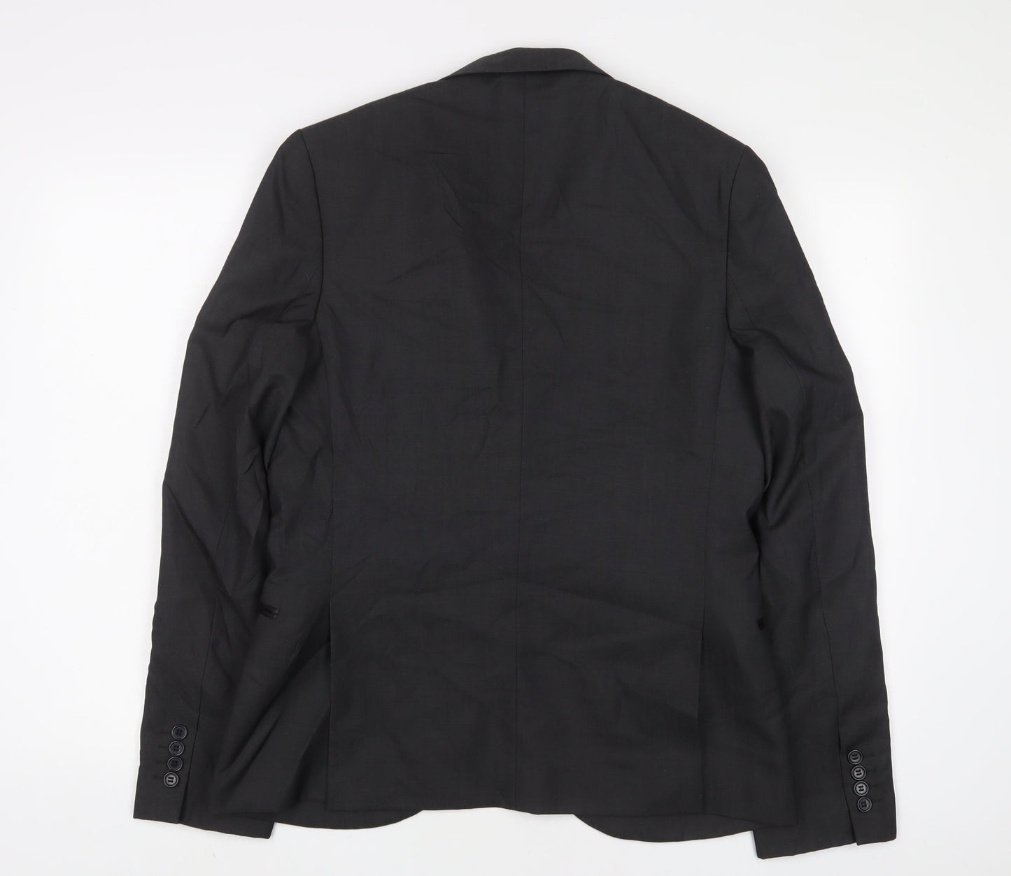 Topman Mens Grey Wool Jacket Suit Jacket Size 40 Regular