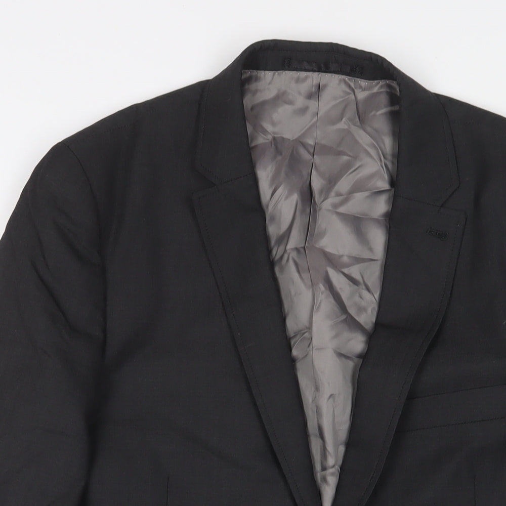 Topman Mens Grey Wool Jacket Suit Jacket Size 40 Regular