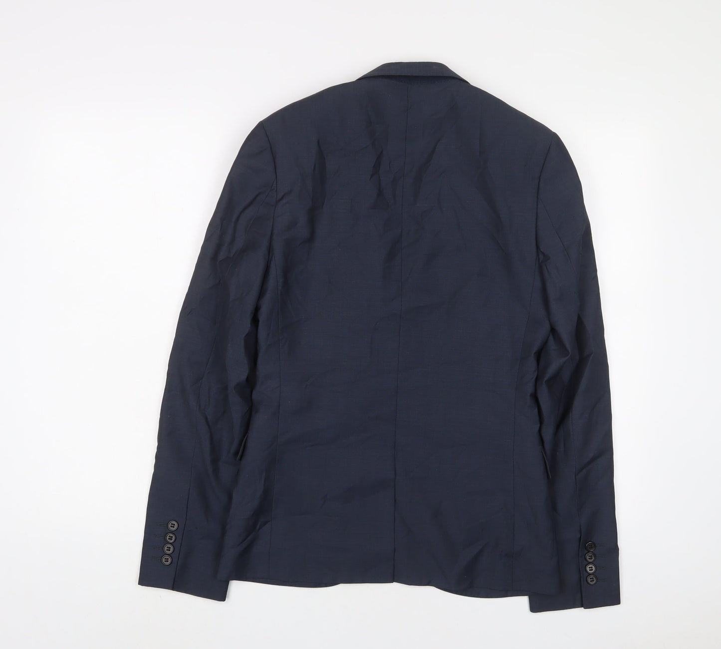 Topman Mens Blue Polyester Jacket Suit Jacket Size 34 Regular