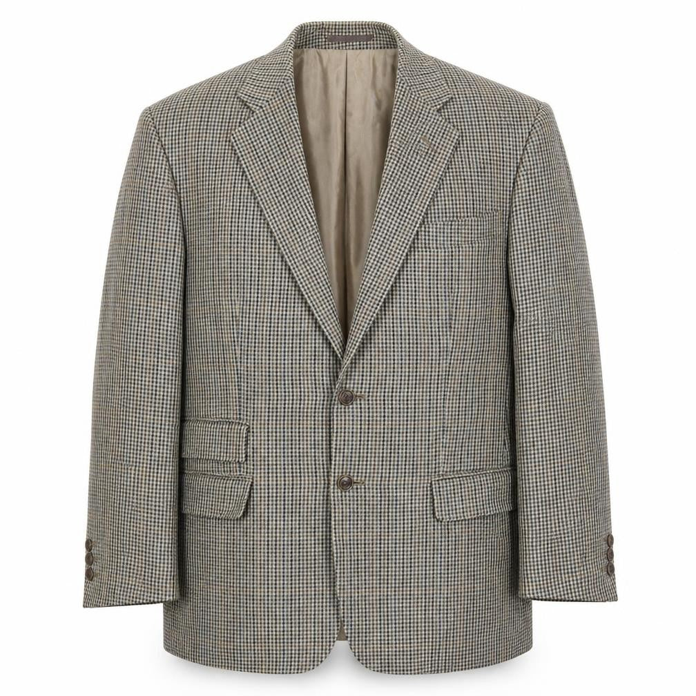NEXT Mens Brown Plaid Wool Jacket Suit Jacket Size 38 Regular