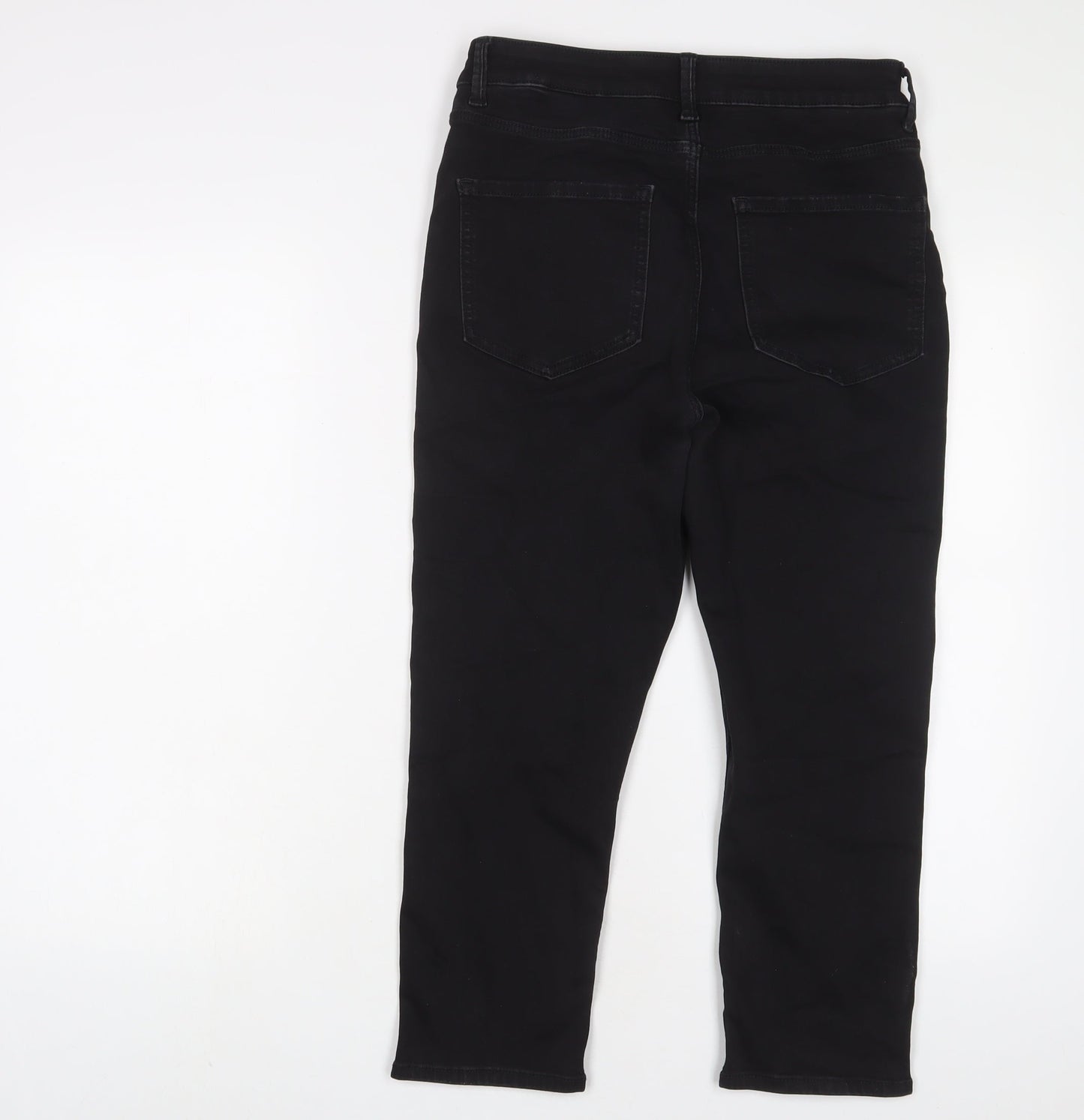 Marks and Spencer Womens Black Cotton Skinny Jeans Size 12 L23 in Regular Zip