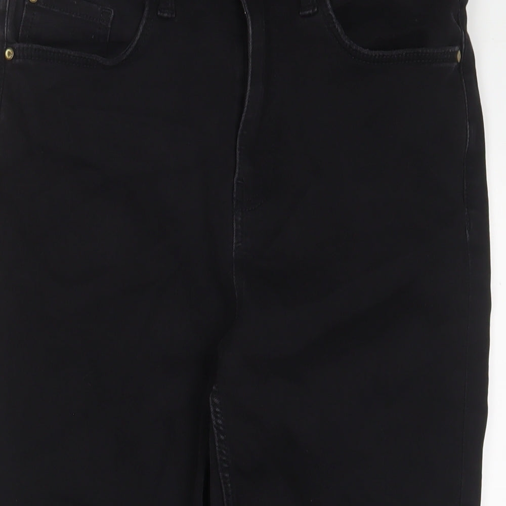Marks and Spencer Womens Black Cotton Skinny Jeans Size 12 L23 in Regular Zip